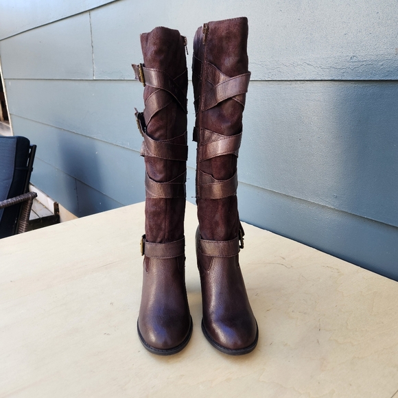 Steve Madden Redondo Brown Leather Heeled Boots - Size 8 M - Picture 7 of 11